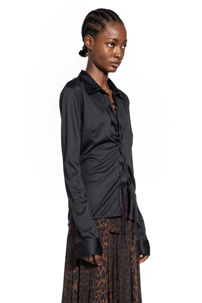 Balenciaga Lace-up Shirt In Black