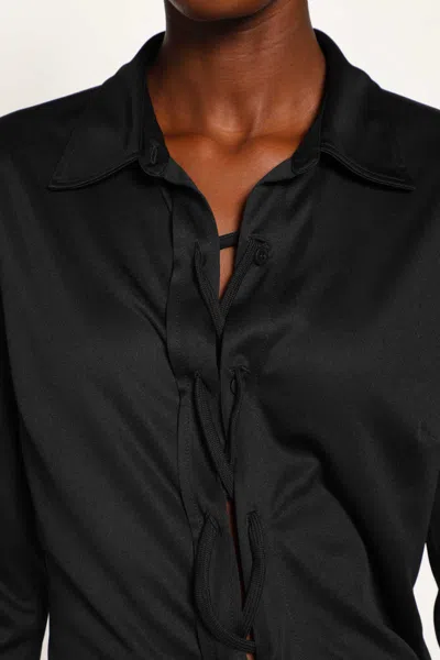 Balenciaga Lace-up Shirt In Black