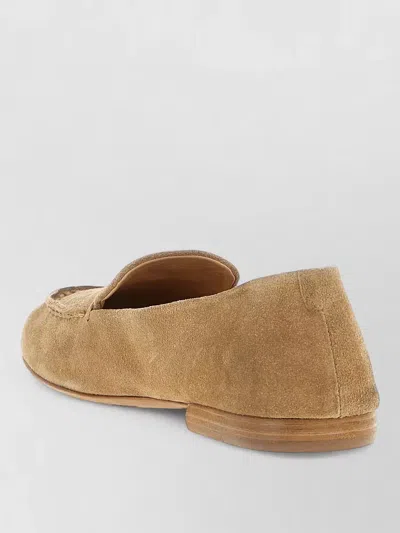 Marsèll Mandolo Loafers Round Toe Suede Finish Stitch In Neutral