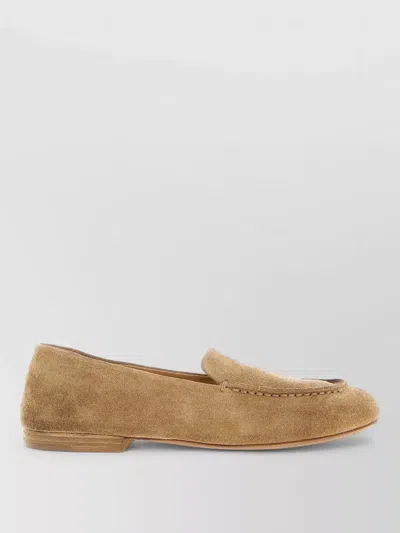 Marsèll Mandolo Loafers Round Toe Suede Finish Stitch In Neutral