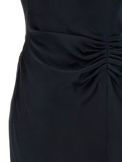 Victoria Beckham Maxi Dress Ruched Waist Short Sleeves In Black