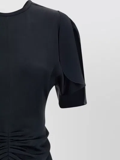 Victoria Beckham Maxi Dress Ruched Waist Short Sleeves In Black
