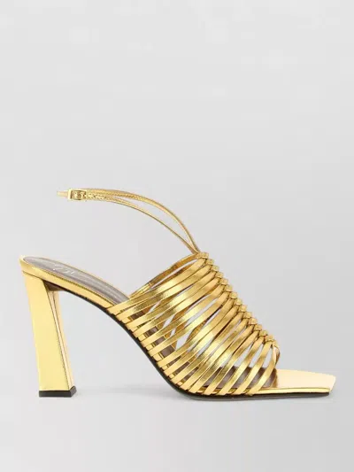 Giuseppe Zanotti Savoia Sandals Ankle Strap Open Square Toe In Gold