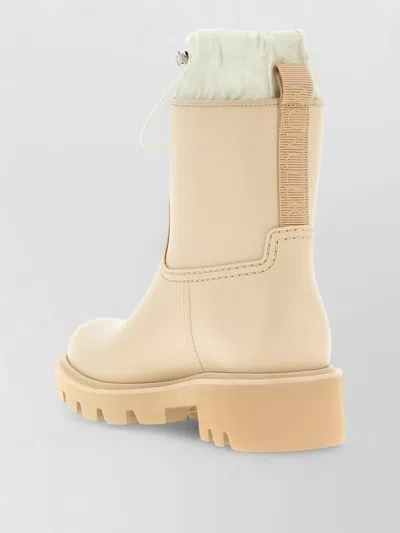 Moncler Kickstream Drawstring Logo-patch Rain Boots In Neutral