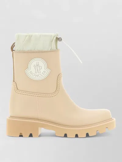 Moncler Kickstream Drawstring Logo-patch Rain Boots In Neutral