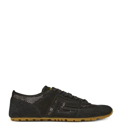 Balmain Suede Racer 45 Sneakers In Black