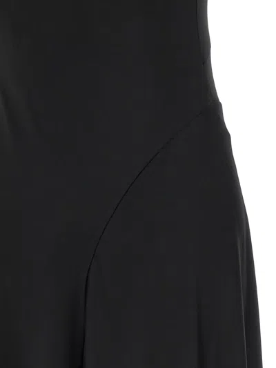 Victoria Beckham Women Black Crew Neck Midi Dress, S Luxury Dresses For Women Darveys In Black