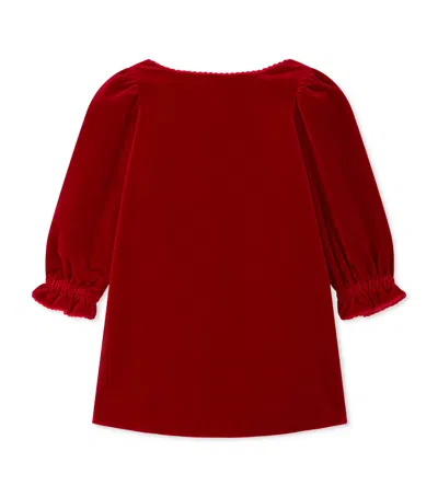 Bonpoint Red Velvet Dress With Bow Jove  In Red