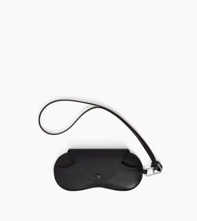 Le Tanneur Grained Leather Glasses Case With Charms In Black