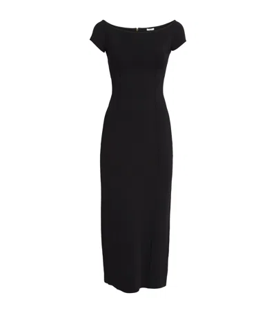 Joseph Foin Pintuck Stretch-knit Midi Dress In Black