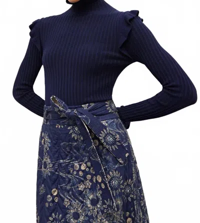 Marie Oliver Tinley Turtleneck Sweater In Dusk In Blue