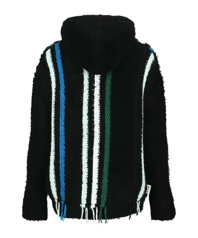 Andersson Bell Reverse Striped Knit Zip-up Hoodie In Multi
