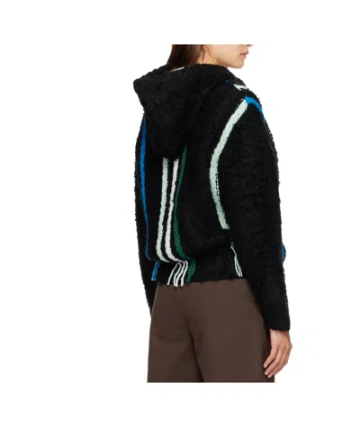 Andersson Bell Reverse Striped Knit Zip-up Hoodie In Multi