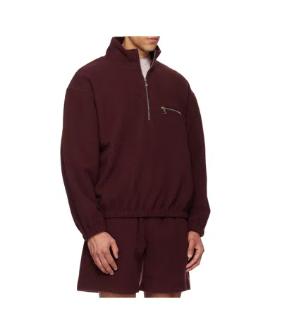 Rier Ssense Exclusive Burgundy Fleece Jacket In Burgundy