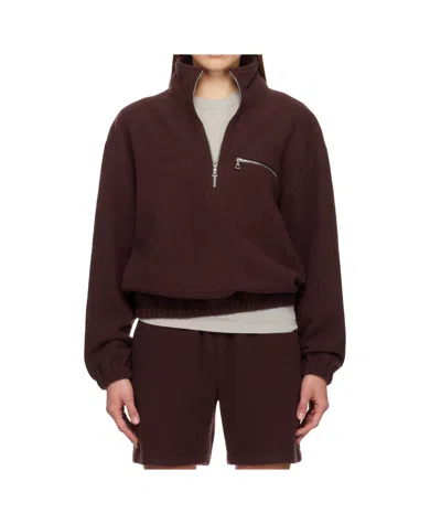 Rier Ssense Exclusive Burgundy Fleece Jacket In Burgundy