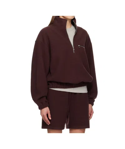 Rier Ssense Exclusive Burgundy Fleece Jacket In Burgundy