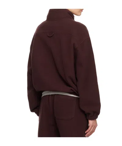 Rier Ssense Exclusive Burgundy Fleece Jacket In Burgundy