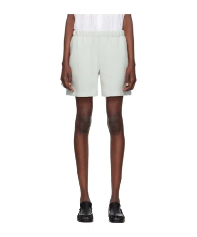 Rier Elastic Waistband Wool Shorts In White