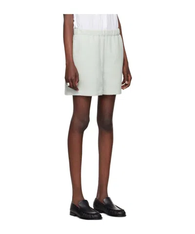 Rier Elastic Waistband Wool Shorts In White