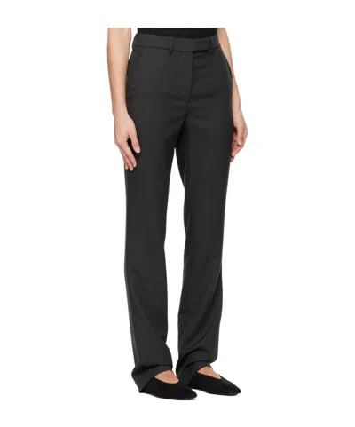 Rier Wool Belt Loop Casual Pants In Black