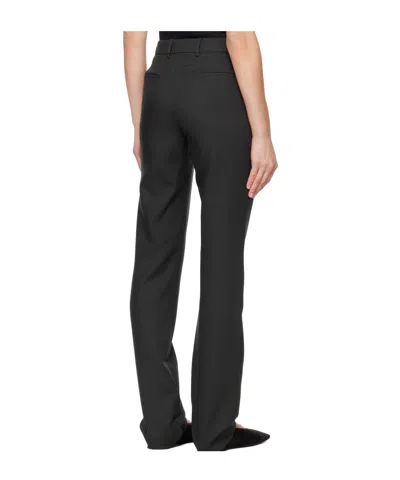 Rier Wool Belt Loop Casual Pants In Black