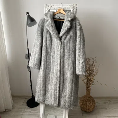 Pre-owned If Six Was Nine Y2k Japanese Vintage 90's Faux Fur Coat Maxi Opium In Gray