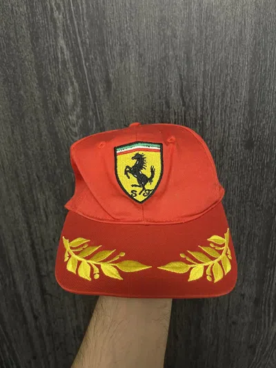 Pre-owned Ferrari Vintage Racing Cap In Red