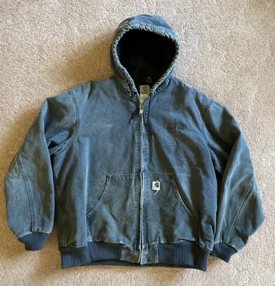 Pre-owned Carhartt Vintage  Zip Up Hooded Jacket In Gray