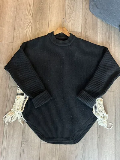 Pre-owned Jil Sander Crochet-knit Sweater In Black