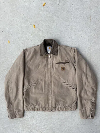 Pre-owned Carhartt 1990's Vintage J97sdl  Detroit Jacket In Sand