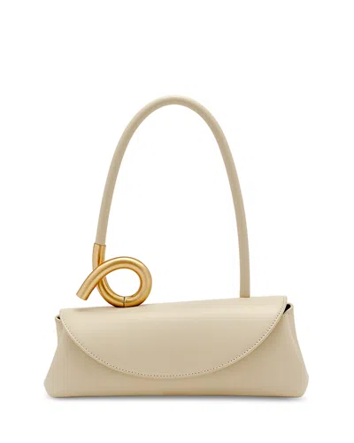 Cult Gaia Azariah Leather Shoulder Bag In White