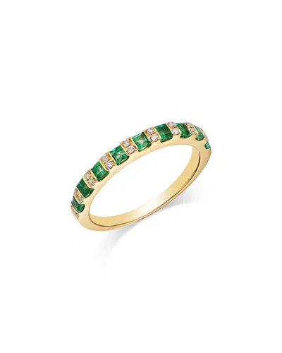 Bloomingdale's Fine Collection Emerald & Diamond Band Ring In 14k Yellow Gold In Gold