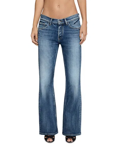 Eb Denim Miley Slouchy Mid Rise Bootcut Jeans In Blue Latch In Blue