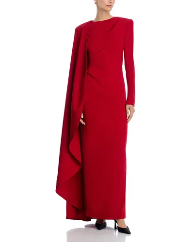 Rachel Gilbert Dion Cape Gown - Exclusive In Red