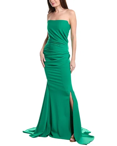 Issue New York Strapless Gown In Green