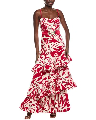 Bronx And Banco Sylvie Silk Maxi Dress In Red