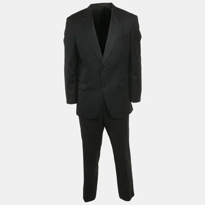 Pre-owned Boss By Hugo Boss Black Gabardine Regular Fit Suit Xxl