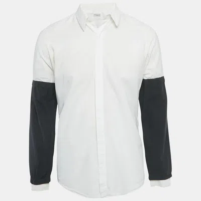 Pre-owned Dries Van Noten White Cotton Layered Sleeve Shirt M