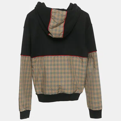 Pre-owned Burberry Black Cotton Check Kids Jonah Hoodie 12 Yrs