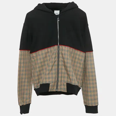 Pre-owned Burberry Black Cotton Check Kids Jonah Hoodie 14 Yrs