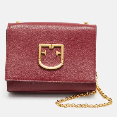 Pre-owned Furla Viva Mini Red Leather Shoulder Bag