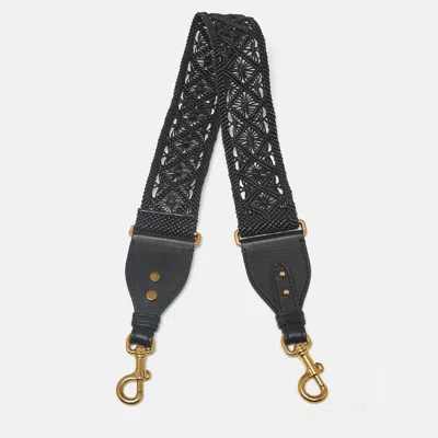 Pre-owned Dior Bag Shoulder Strap Black Braided Leather
