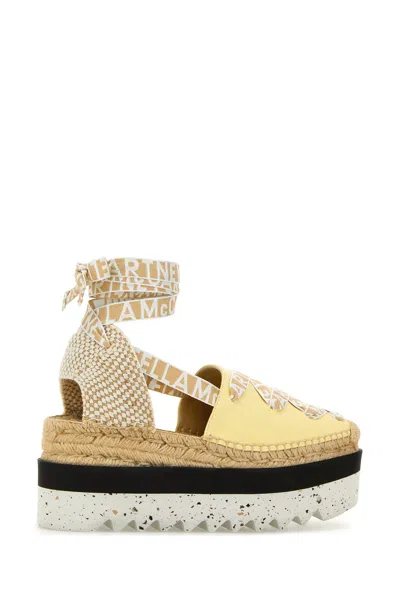 Stella Mccartney Multicolor Canvas Gaia Espadrilles In Yellow