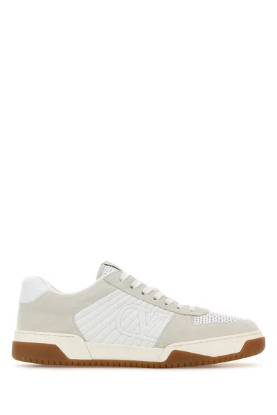 Valentino Sparry Trainer In Split Leather And Nappa In White