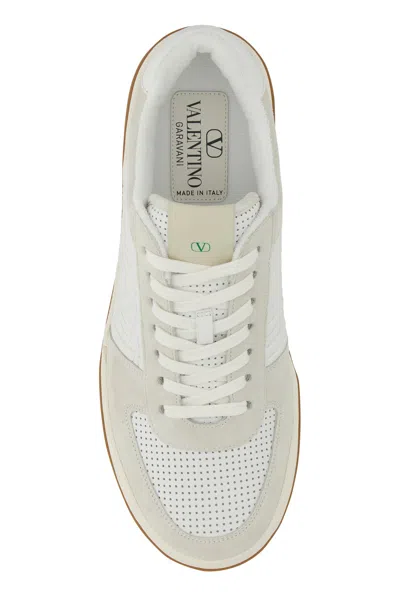 Valentino Sparry Trainer In Split Leather And Nappa In White