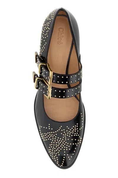 Chloé Black Leather Susan Pumps In Black