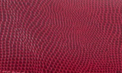 Bey-berk Red Lizard Leather Watch Case In Burgundy