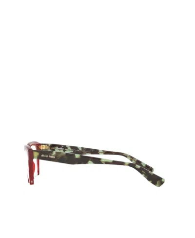 Miu Miu Logo Flat Mirror In Red