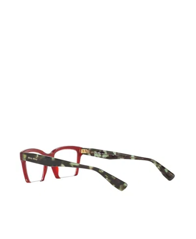 Miu Miu Logo Flat Mirror In Red