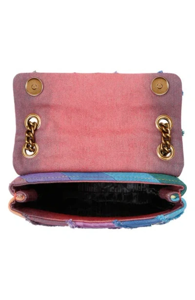 Kurt Geiger Mini Kensington Convertible Denim Crossbody Bag In Rainbow Multi